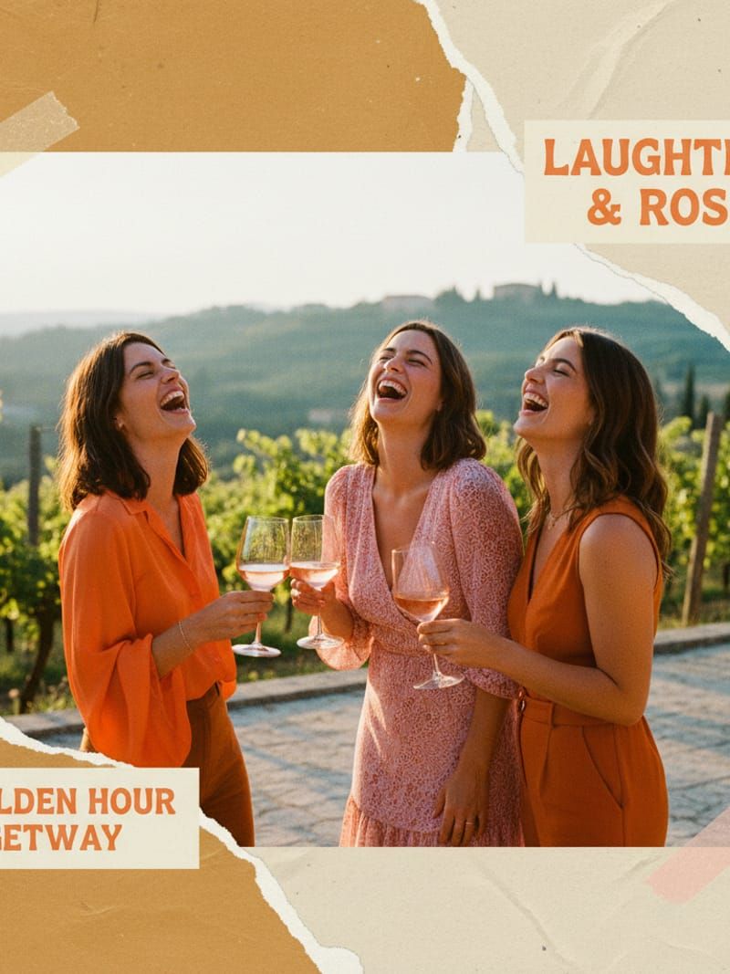 Group of friends laughing with heads thrown back over wine